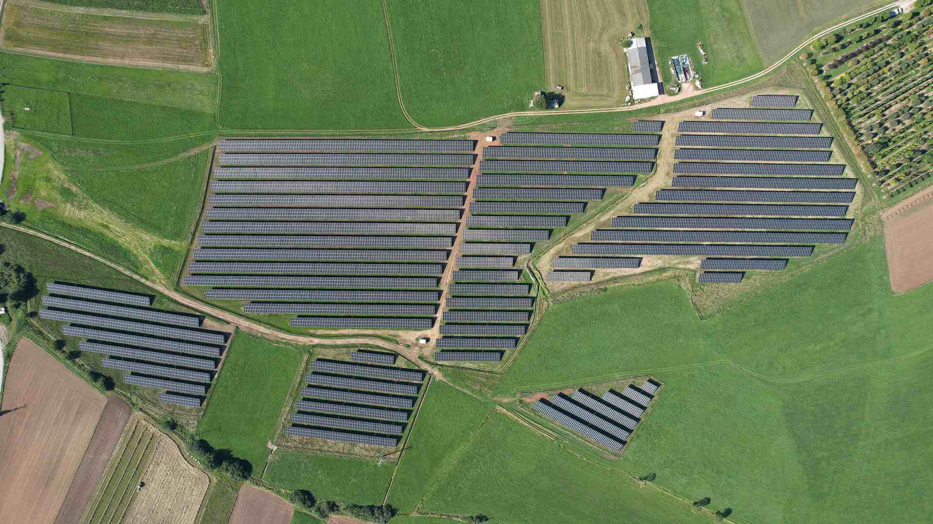 Solarpark Langensendelbach Vogelperspektive